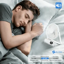 DREO Fan For Bedroom, 12 Inches, 70ft Powerful Airflow, 25db Quiet Table Air Circulator Fans For Whole Room, 120° Adjustable Tilt, 3 Speeds, Desktop Fan For Home, Office, Kitchen - 黃色 - 查看 2