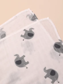 四季通用薄紗竹纖維嬰兒包巾 3件組，100*100cm，柔軟舒適，通過 Oeko 認證 - 彩色 - 查看 3