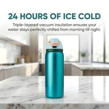 Owa Laa Frozen Blue Large Capacity Stainless Steel Water Bottle,32oz/945ml,With A Straw,Exquisite Appearance,Keeps Drinks Hot Or Cold,Can Hold Iced Drinks And Water,Suitable For Leisure,Work,Sports,Indoors And Outdoors,Perfect Gift Choice - màu xanh băng giá - Xem 1