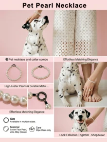 Collana per cani carina e dolce | Collana per animali domestici in perla resistente | Collana per animali domestici in perla di colore solido ed elegante adatta per cani e gatti di piccola e grande taglia | Collana decorativa a contrasto | Adatta per cani e gatti di piccola taglia | Adatta per uso quotidiano e gioco | Accessori per abbigliamento per animali domestici | Collare per cani e gatti di piccola taglia | Stile cartoni animati | Regalo per animali domestici | Accessorio fotografico, collana per matrimonio di animali domestici, accessorio per matrimonio di animali domestici - Bianco - Visualizzare 2