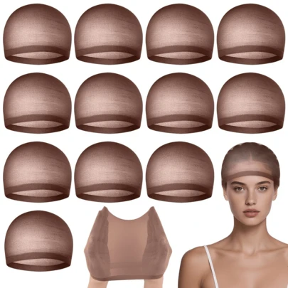 12 Piezas (6 paquetes) Gorros para pelucas de mujer, gorros de malla para pelucas, gorros de peluca de parte superior cerrada, ultra delgados e invisibles, adecuados para hombres y mujeres, cosplay, despedidas de soltera, festivales de música y uso diario