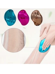 1pc Unisex Reusable Crystal Hair Remover, Painless Exfoliating & Depilatory Tool, Women's Painless Physical Crystal Epilator, Glass Depilator, All Season Unisex Crystal Hair Removal Device, Painless Epilator, Portable Gentle Depilator, Gentle Exfoliation, Magical Depilation Tool - Multicolor - View 1