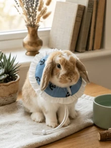 Adjustable Rehabilitation Collar For Small Pets, Rabbit,Rabbit Stuff,Rabbit Supplies, Small Pet Supplies,Protective Collar For Sugar Gliders, Puppy Care,Guinea Pigs, And Rabbits. Gentle Rehabilitation Collar, Pet Collar, Head Cap, Anti-Bite, Anti-Licking, And Anti-Escape, Skin-Friendly And Comfortable. - MultiWarna - View 7