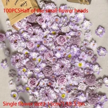 100 piezas de flores artificiales suaves de color púrpura - ¡Perfectas para crear un telón de fondo fotográfico digno de ! Úsalas para añadir un toque alegre a la decoración de tu hogar, decorar para pequeñas reuniones o como material para talleres de manualidades florales. - 100 piezas para mezclar y combinar - Ver 7
