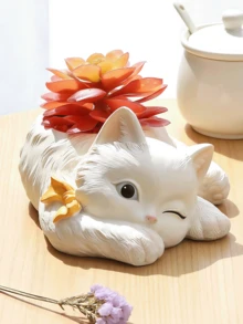 Maceta con forma de gato para interiores/exteriores - Maceta linda para suculentas/cactus, regalo perfecto para amantes de los gatos - Múltiples estilos - Ver 1