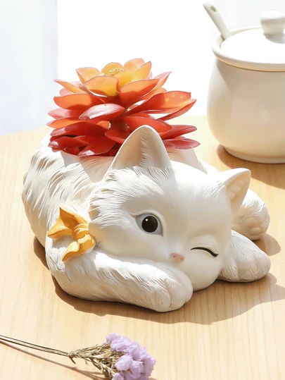 Cat-Shaped Indoor/Outdoor Planter - Cute Succulent/Cactus Planter, Perfect Gift For Cat Lovers