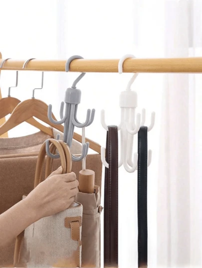 Rotatable Bra Hanger, Max Capacity 48pcs, Plastic Space-Saving Wardrobe Organizer, Suitable For Bras, Camisoles, Belts, Ties, Essential For Travel And Students