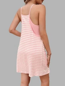 Women's Summer Casual Romper Dress With Built In Shorts Tennis Athletic Mini Dress Vacation Outfits Everyday Active - 淺粉色 - 查看 4