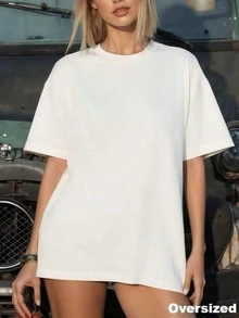 Women's Round Neck Short Sleeve Oversize Fit T-Shirt For Spring/Summer-Unisex Loose - Fit Comfortable Vintage Street - Style Cotton T - Shirt Top-Summer Casual Vintage Cotton Printed T-Shirts For Couples - 白色 - 查看 19