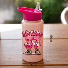 1 pieza Botella de agua de plástico para niños de 500ml (17oz) con patrón de 67 elementos, taza con pajita linda, mejor regalo para niños y niñas para volver a la escuela o graduación, botella de agua para deportes al aire libre, taza de dibujos animados para estudiantes universitarios - transparente - Ver 11