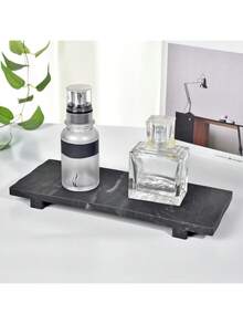 1个硅胶防滑展示托盘，适用于浴室厨房水槽，可用作肥皂碟、蜡烛植物托盘、农舍风格台面收纳架、肥皂盒、厨房浴室配件、化妆品和浴室台面托盘，用于放置香水喷雾、沐浴露、护肤品和家居用品（8.66英寸）（9.84英寸）两种尺寸 - 彩色 - 查看 7