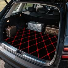 1pc Red & Black Plaid Pattern Cargo Liner - Polyester Material, Easy To Clean And Install, Universal Trunk Mat, And Practical For Daily Travel, Loading And Secure Cargo Storage, Car Trunk Accessories - Diamond Pattern Print - View 2