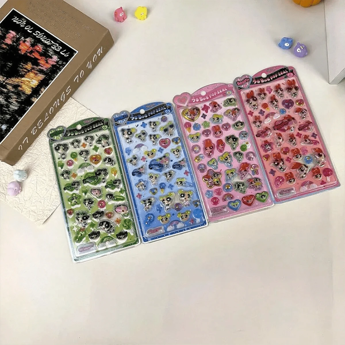 随机可爱3D贴纸,萌趣卡通动物图案,适合作为儿童礼物、毛绒玩具、减压玩具、DIY手机壳装饰,部分款式可能存在色差 - 彩色 - 查看 1