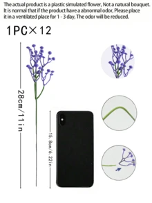 1/6/12支装 11.41英寸人造星星花，人造星星花束，秋季人造花装饰，夏季装饰，星星，婚礼装饰，婚礼花束，婚礼背景装饰，家居装饰，卧室和客厅装饰 - 紫色 - 查看 10
