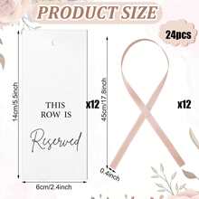 24pcs Paper Reserved Chair Signs, Hanging Wedding Reserved Seat Signs, Suitable For Ceremony, Church, Event, Wedding Party - Reserved Card - View 10