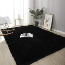 Shaggy Rug 2.00 X 1.50 Living Room Bedroom Office - 黑色 - 查看 1