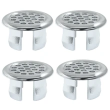 Set Of 4 -Plated Plastic Sink Overflow Cover Rings - , Smooth Design With Perforated Drainage Holes, Easy Installation, Suitable For Kitchen And Bathroom Sinks, Corrosion-Resistant Replacement Parts, Prevents Sink Overflow - Multicolor - View 1