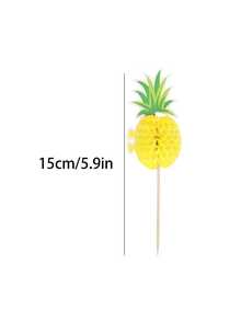 100 que xiên cocktail, xiên trái cây Hawaii, chủ đề nhiệt đới - Chủ đề trái cây nhiệt đới Hawaii, que xiên cocktail hình dứa 3D trang trí bánh cupcake, hoàn hảo cho tiệc sinh nhật, họp mặt gia đình, trưng bày món tráng miệng và các sự kiện theo chủ đề, trang trí bằng dứa. - Nhiều màu - Xem 2