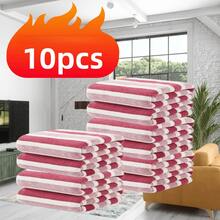 10pcs - 11.02*11.02 Inch Wide Striped Coral Fleece, Super Soft & Absorbent, 300g/Sqm, Suitable For Home, Hotel, Gym, Travel, Quick Drying, Multi-Color Options, Bathroom Accessories, Reusable Cleaning Cloth, Hand Towel, Face Towel - Multicolor - View 8