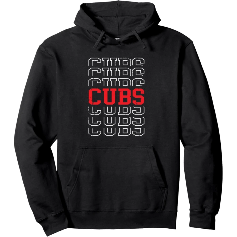 Vintage Cubs Gifts For Men Women Boys Girls Kids Pullover Hoodie - 黑色1 - 查看 1