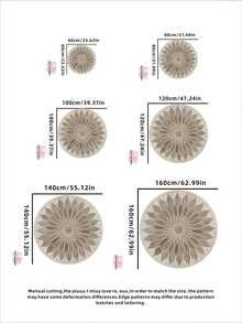 1pc Faux Wool Sunflower Printed Round Decorative Rug/Mat, Machine Washable, Soft & Comfortable, Suitable For Bedroom, Living Room, Study And More Scenarios - Multicolor - View 8