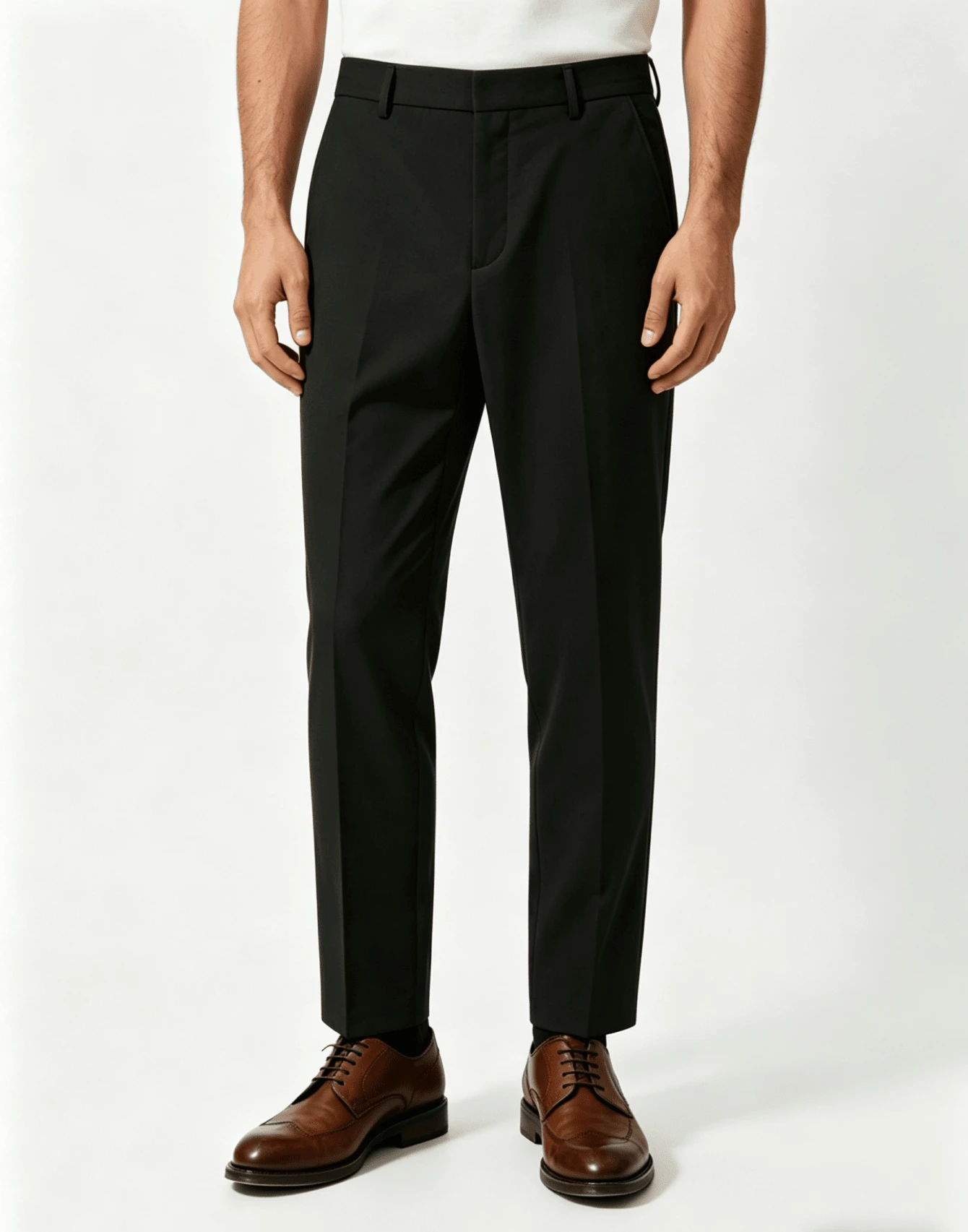 Men's Straight-Leg Dress Pants - Black - View 1