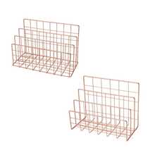 Kệ đựng tạp chí/hồ sơ kim loại 3 ngăn đứng, khay đựng tài liệu để bàn, khay đựng thư, dụng cụ lưu trữ bàn làm việc văn phòng, giá lưới kim loại nhỏ gọn chắc chắn bền bỉ tiết kiệm không gian cho tài liệu, thư từ, giấy tờ, quà tặng ngày lễ cho không gian làm việc tại nhà - Xem 8