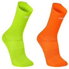 Adult Polyamide Running Socks With 3D Cuff, Breathable, Thermal Comfort, High Performance, Spinning, Cycling - Yellow + Orange - View 13