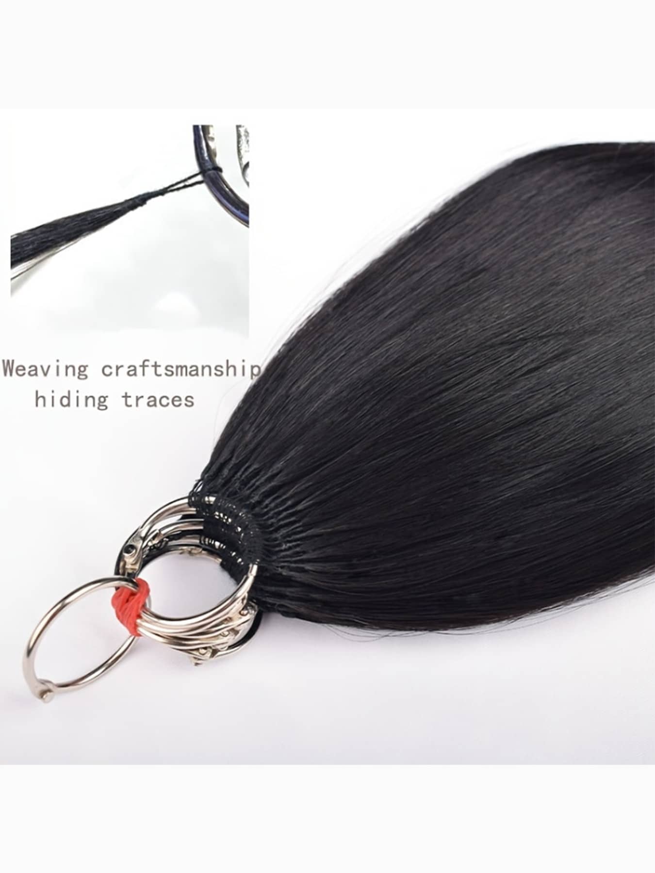 Tóc nối móc Feather Crochet Hair Extensions 18 inch 50g thẳng, không thắt nút, đã được tách sẵn, dạng lọn vô hình, nhẹ, có thể tái sử dụng, dành cho phụ nữ có mái tóc tự nhiên.