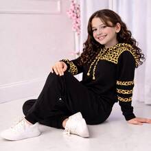 "Fun And Comfortable Girls' Sweatshirt" (4 To 14 Years Old) - 黑色 - 查看 6