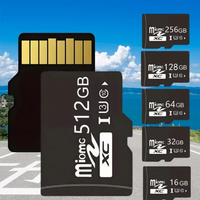  1 PC 512GB/256GB/128GB/64GB/32GB/16GB High-Speed Flash TF Card With Adapter - U3 C10 Memory For Tablet, Camera, Mobile Phone, Laptop, PC, Car Audio, Game Console - Secure File Storage, Secure File Storage | Aesthetic Memory Card Design | Durable Construction, Memory Cards For Digital Camera
