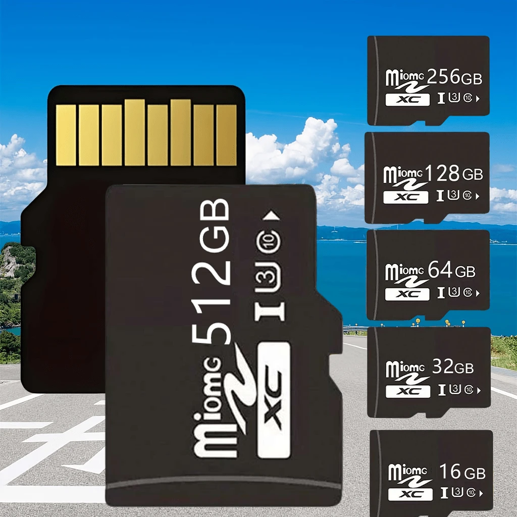 1 PC 512GB/256GB/128GB/64GB/32GB/16GB High-Speed Flash TF Card With Adapter - U3 C10 Memory For Tablet, Camera, Mobile Phone, Laptop, PC, Car Audio, Game Console - Secure File Storage, Secure File Storage | Aesthetic Memory Card Design | Construction, Memory Cards For Digital Camera - View 1