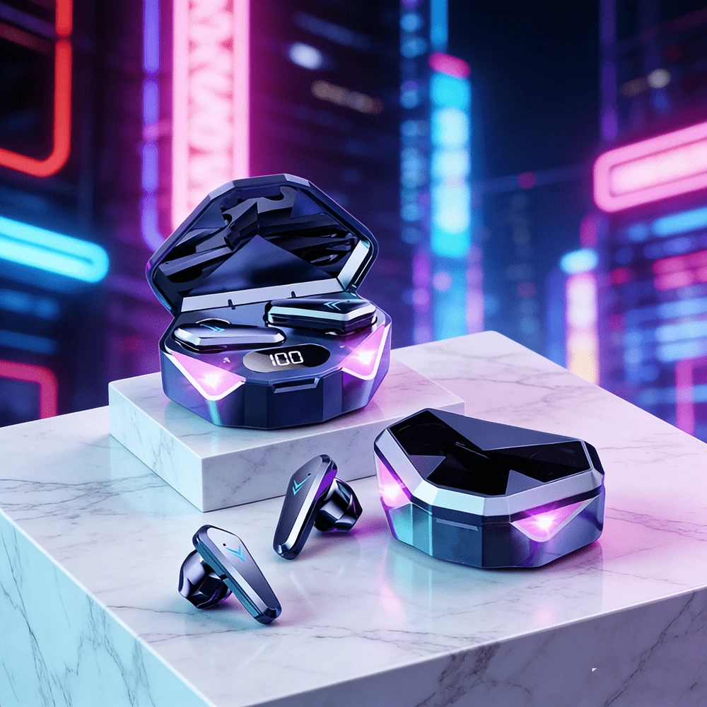 X15 TWS 游戏耳机 无线蓝牙耳机 带麦克风 低音音频定位 9D 立体声音效 HiFi 耳机 游戏玩家专用 - 查看 1