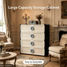 Simple Multi-Layer Dustproof Shoe Cabinet With Door, Home Entrance & Hallway Shoe Rack, Plastic Storage Cabinet For Rental House & Bedroom - 白色鞋櫃8門 - 查看 6