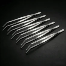不锈钢镊子套装，防滑手柄 - 适用于美甲、牙科护理和手工制作 - 耐用金属结构，无需电源（2/4/6 件套） - 8in - 查看 2