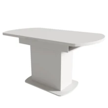 Extendable Oval Dining Table, L110/130*W70*H75cm, Dining Table With Storage, Coffee/Leisure Table, Modern Minimalist Dining Table, Space-Saving Multifunctional Dining Table, White + Silver Handle - White - View 8