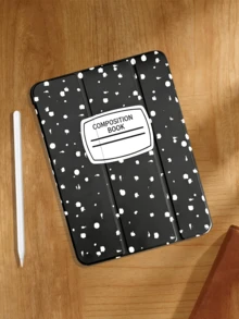 Funda Protectora con Patrón de Cuaderno Compatible con iPad 7/8/9/10.2 Pulgadas, Modelos 10th/11th(A16) 2025, con Función de Suspensión/Activación Automática y Protección contra Caídas - Negro - Ver 4