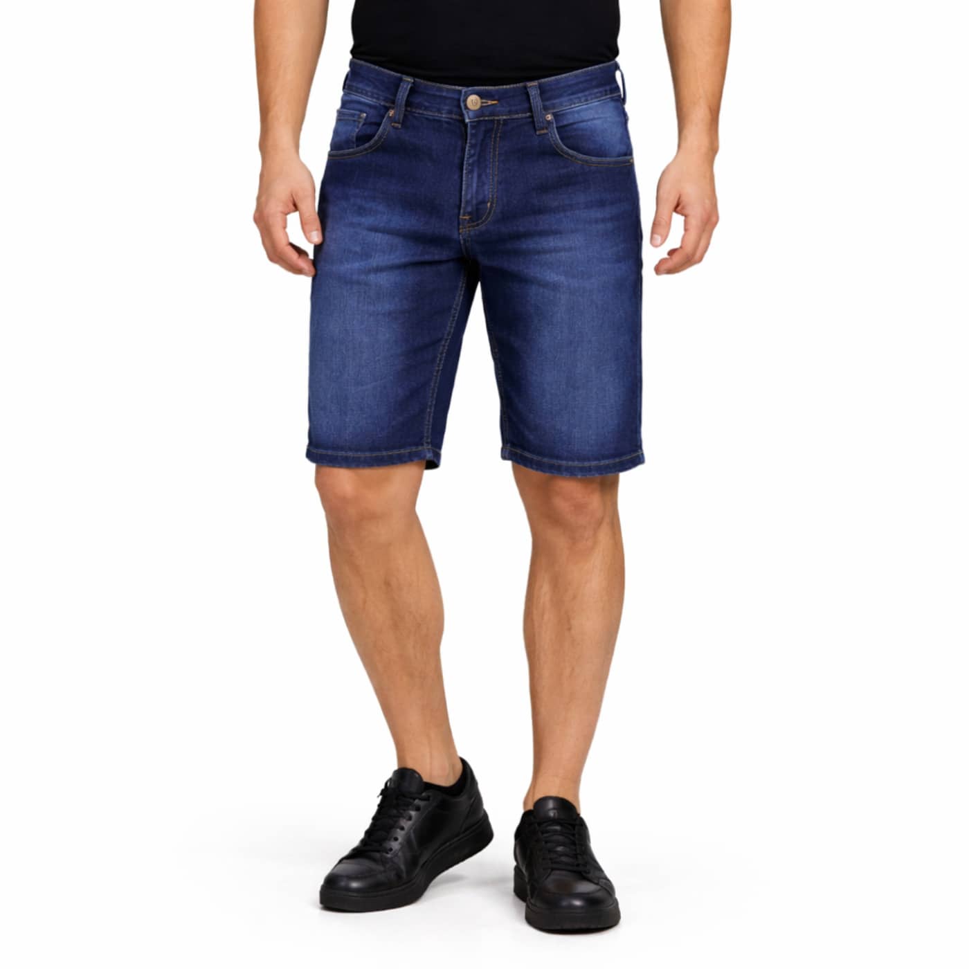 Bermuda Jeans Masculina 2 Tons Premium | Elastano Conforto | Casual Moderna