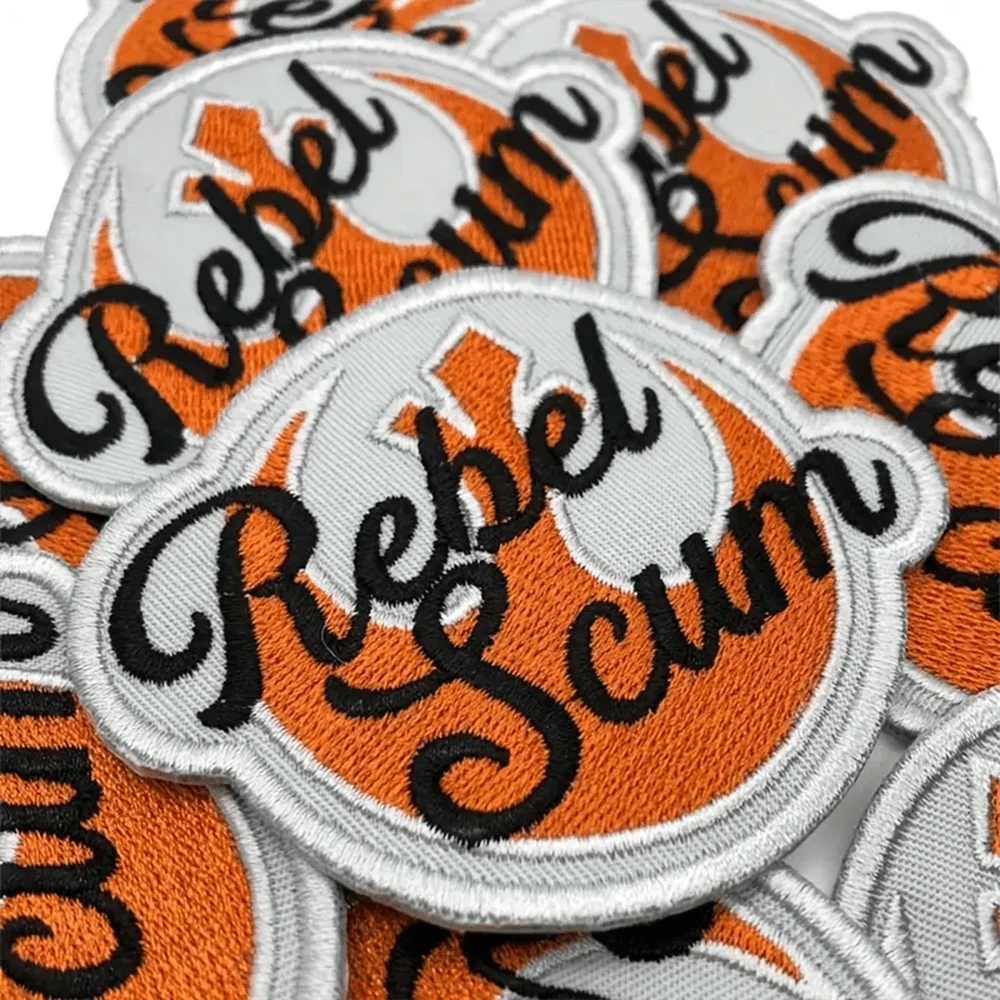 1pc Rebel Scum Embroidered Iron-On Patch, Mixed Color Animal Theme Applique For Jeans, Jackets, Hats & Bags, Novelty Accessory - A - View 1