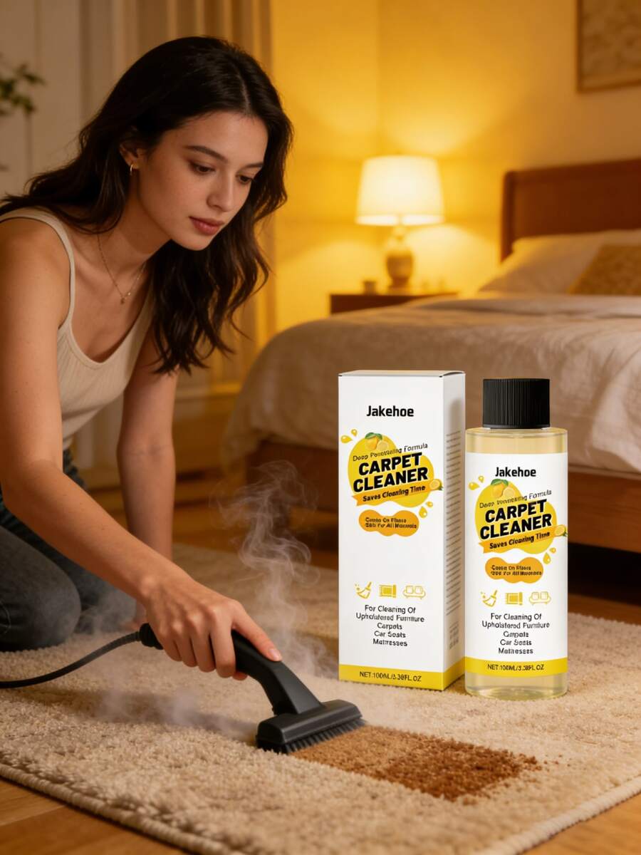 jakehoe 100ml Concentrated Carpet Cleaner Solution – Deep Stain & Odor Remover For Upright Carpet Cleaning Machines, Gentle Multi-Surface Formula, Fresh Scent, Daily Home Refresh,Kitchen,Bathroom,Home,Room,Quick Ship Items,Free Shipping