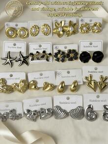 Century Aristocrat Jewelry, Classic Retro Style, Suitable For Different Outfit Styles - Pearl Earring Set - View 4