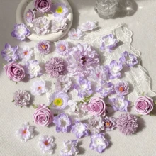 100 piezas de flores artificiales suaves de color púrpura - ¡Perfectas para crear un telón de fondo fotográfico digno de ! Úsalas para añadir un toque alegre a la decoración de tu hogar, decorar para pequeñas reuniones o como material para talleres de manualidades florales. - 100 piezas para mezclar y combinar - Ver 5