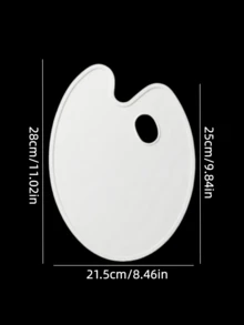XIAJIAER 1个/5个/10个装白色塑料颜料调色盘，每个尺寸为11.02英寸 x 8.46英寸。这些调色盘非常适合使用丙烯颜料的艺术家。它们易于清洁，是DIY手工制作和家庭聚会的理想之选。椭圆形调色盘套装也适用于教室，是美术教师的理想选择。 - 11.02in*8.46in - 查看 6