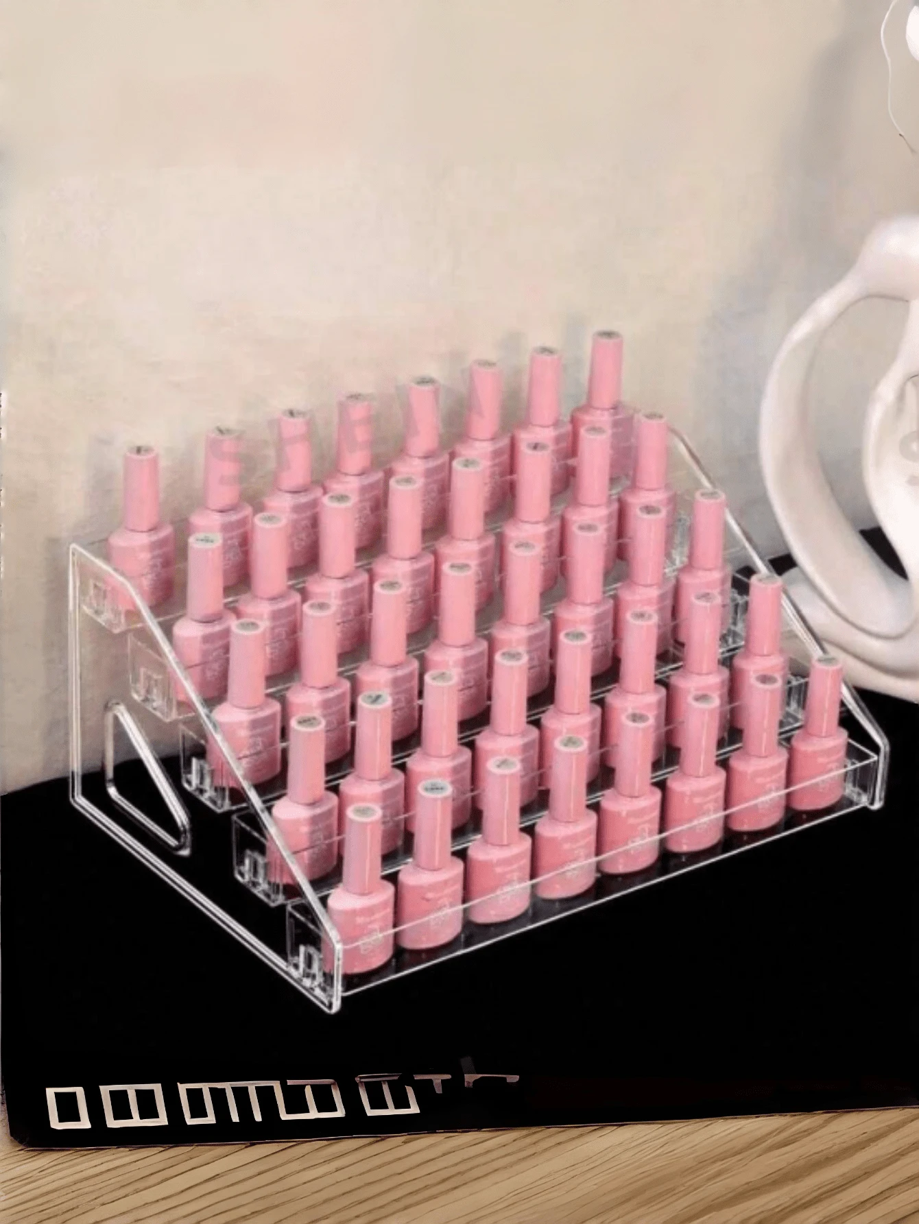 Rak penyimpanan multifungsi 5/4/3 lapis yang dapat dilepas, cocok untuk menyimpan dan memilah parfum, kosmetik, kacamata, kuteks, dan barang-barang lainnya, dapat memajang kuteks, aksesoris alat studio kuteks, desain kapasitas besar.
