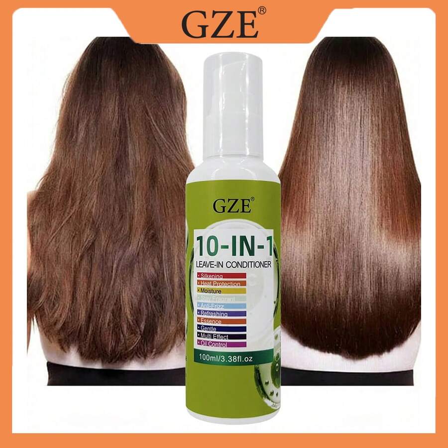 GZE 10合1免洗护发素，丝滑柔顺，热保护，保湿滋润，持久留香，抚平毛躁，清爽精华，温和多效控油。 - 薄荷綠 - 查看 1