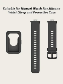 兼容华为Watch Fit1表带及保护壳，采用硅胶材质，柔软亲肤，防水防汗，原厂机模开模，与手表完美贴合，配有同色金属漆表扣。时尚大气，多种颜色可选，男女皆宜，适合日常佩戴、商务办公、运动户外等多种场合。 - FIT1 - 查看 12