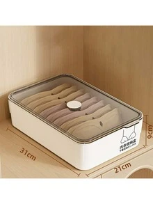 1 pieza Caja de almacenamiento de ropa interior, organizador de armario para sostenes, ropa interior, calcetines, divisor de cajón, almacenamiento de ropa para el hogar, regalo para amigos, hermanos, padres, regalo de Navidad - Multicolor - Ver 10