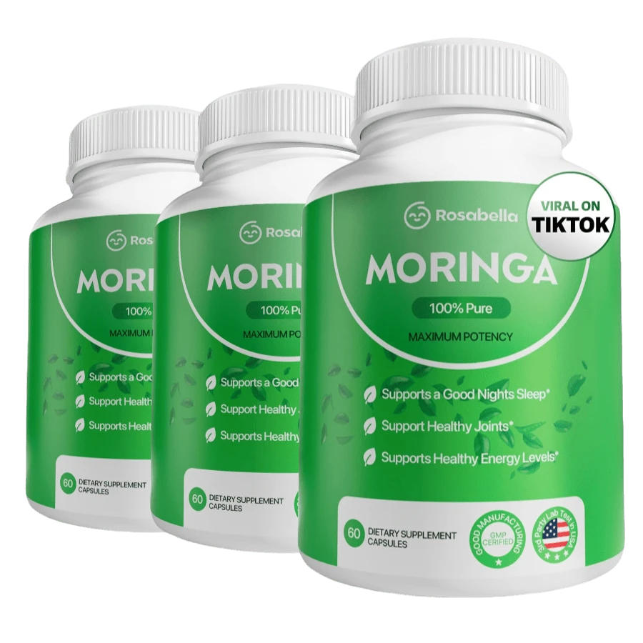 RosabeIIa Moringa Capsules | Pure Moringa Leaf Powder | Herbal Dietary Supplement | 60 Capsules (3 Bottles) - 3 chai - Xem 1