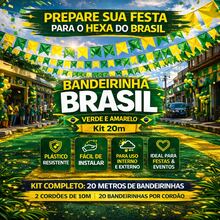 Green And Yellow Bunting String By The Meter – Decoration For The World Cup, Events, And Fan Zones - 20 Meters - View 6