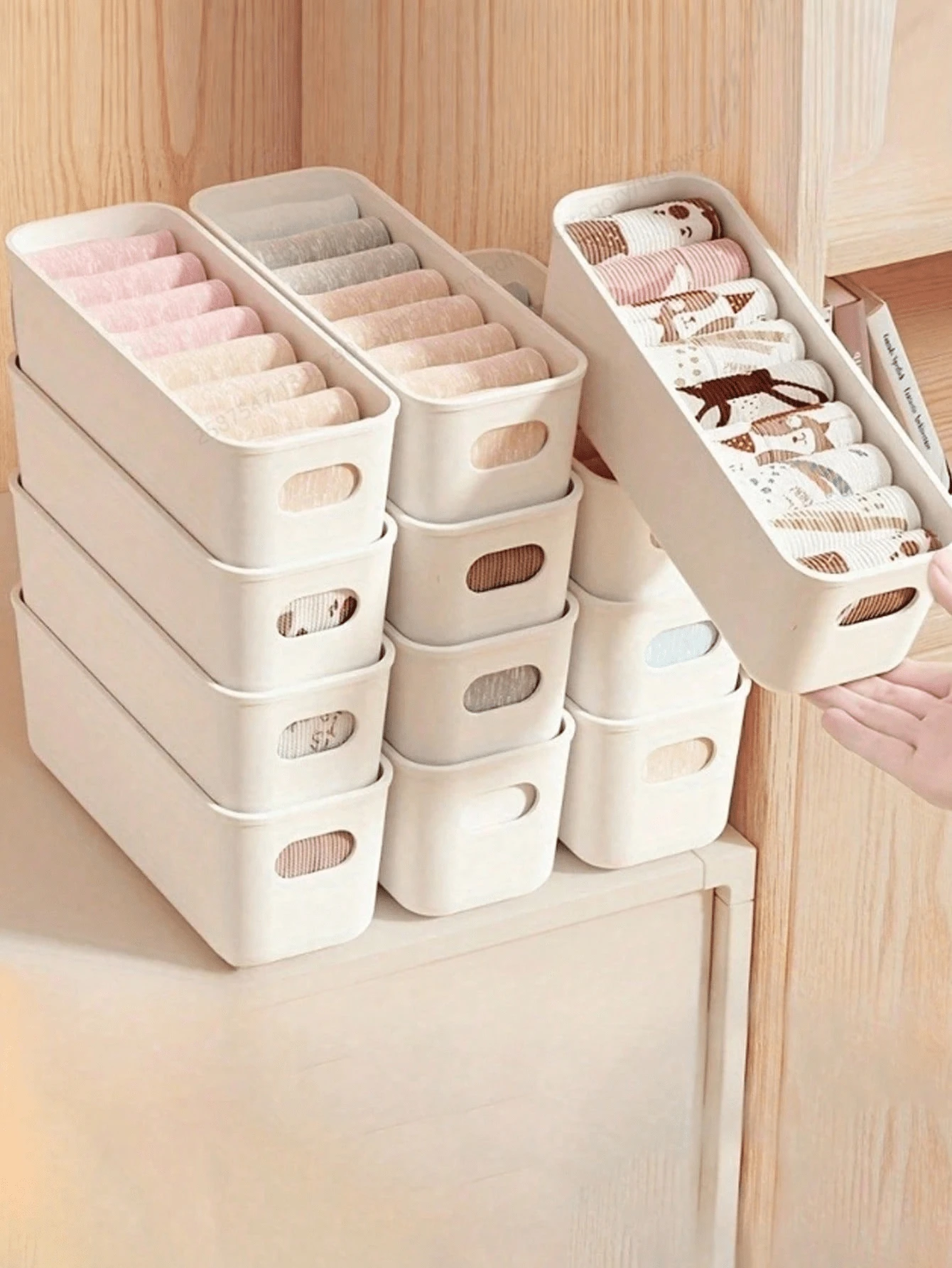 1pc Multi-Functional Plastic Storage Box, Suitable For Kitchen, Bedroom, Wardrobe, Drawer, Etc., Can Be Used As Desktop Organizer, Kitchen Storage, Office Desk Accessories, Bathroom Supplies, Room Decor, Holiday Essentials